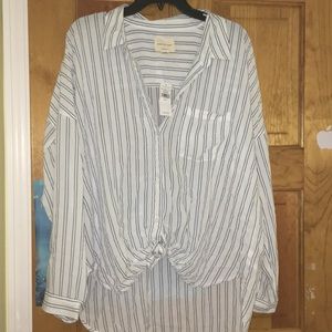 AEO Stripped Blouse